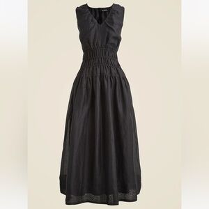 J. Crew Black Linen Midi Dress - NWT